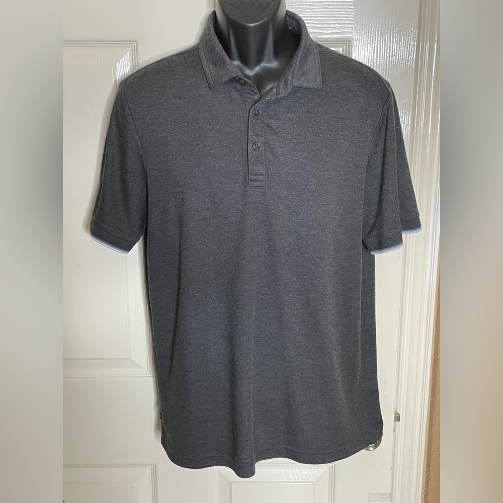 Travis Matthew Men's Gray Golf Polo Shirt Size L Polyester/ Acrylic‌ - Picture 3 of 9